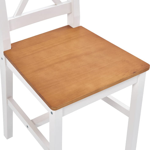 Maison Madeleine -  9 Piece Dining Set Pinewood White and Brown